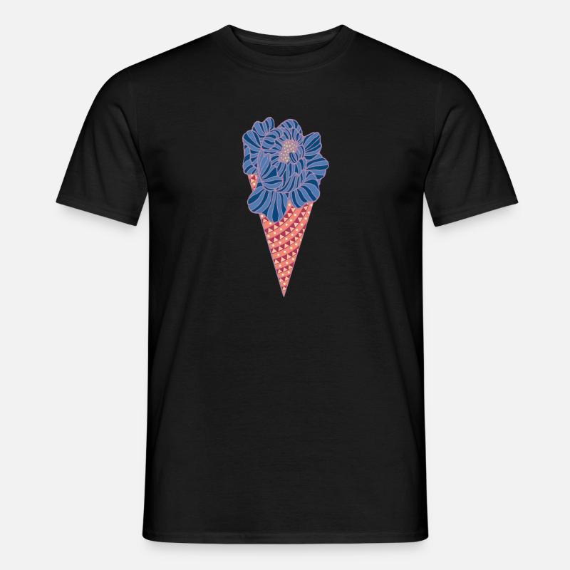 Eis mit Blume - Männer T-Shirt - Schwarz