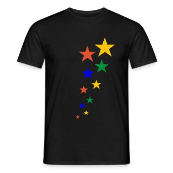 bunten Sternen - Männer T-Shirt - Schwarz - Vorne - AI Model Male 178 light (178cm)