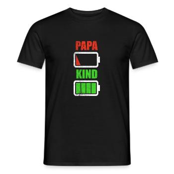 Papa père fils enfant fille cadeau de naissance - T-shirt homme - noir - Devant - AI Model Male 178 light (178cm)