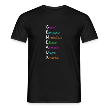 Gémeaux Génial Energique Merveilleux Efficace - T-shirt homme - noir - Devant - AI Model Male 178 light (178cm)