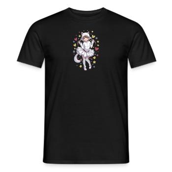 Anime Girl In A Cat Costume - Men's T-Shirt - black - Front - AI Model Male 178 light (178cm)