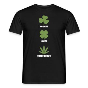 Evolution of Luck, normal, lucky, super lucky, - Men's T-Shirt - black - Front - AI Model Male 178 light (178cm)