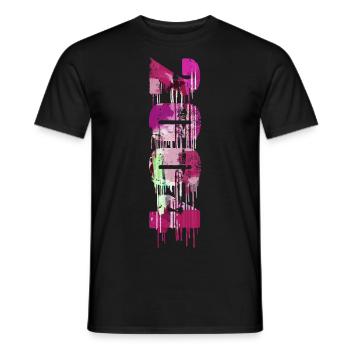 2004,vintage,18,anniversaire,graffiti,peinture,rose - T-shirt homme - noir - Devant - AI Model Male 178 light (178cm)