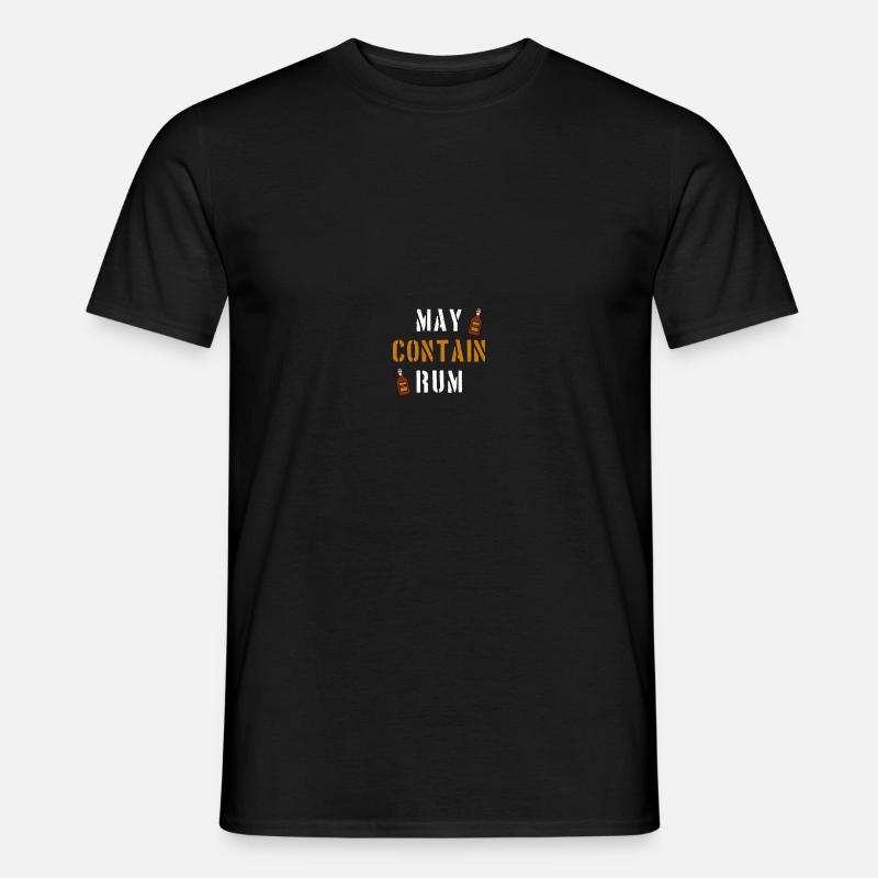 Warning May Contain Rum - Männer T-Shirt - Schwarz