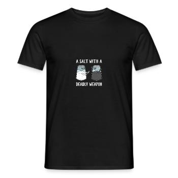 A Salt with a Deadly Weapon - Männer T-Shirt - Schwarz - Vorne - AI Model Male 178 light (178cm)