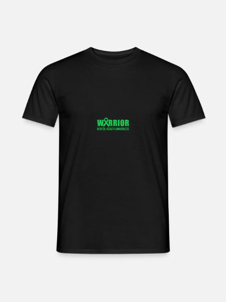 Mental Health Warrior Green Ribbon - Männer T-Shirt - Schwarz
