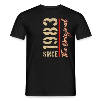 1983 The Original - year of birth, year - Men's T-Shirt - black - Front - AI Model Male 178 light (178cm)
