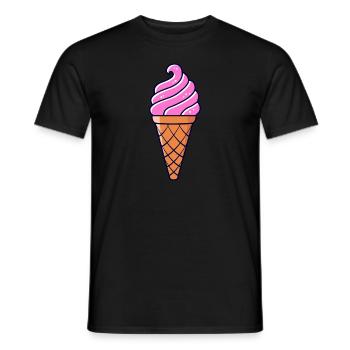 SOFTEIS EISCREME EISBECHER WAFFELEIS GIFT IDEA - Men's T-Shirt - black - Front - AI Model Male 178 light (178cm)