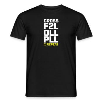 REPEAT CFOP. Cubing Cube-Cuber-Speedcubing - Men's T-Shirt - black - Front - AI Model Male 178 light (178cm)