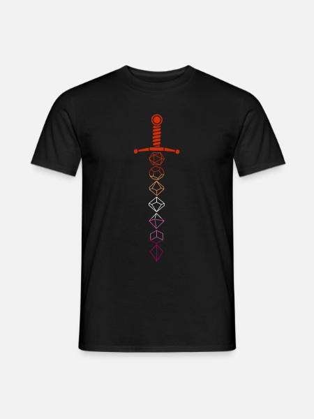 Lesbian Sword LGBTQ Pride Flag Gemstone Sword - Männer T-Shirt - Schwarz