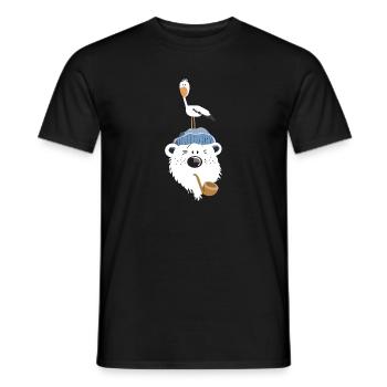 Ours polaire mignon - T-shirt homme - noir - Devant - AI Model Male 178 light (178cm)