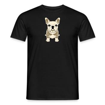 French Bulldog Design Graphic Print Motif - Men's T-Shirt - black - Front - AI Model Male 178 light (178cm)
