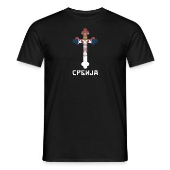 Srbija Serbien Serbe Heimat Balkan Patriotisch Adl - Männer T-Shirt - Schwarz - Vorne - AI Model Male 178 light (178cm)