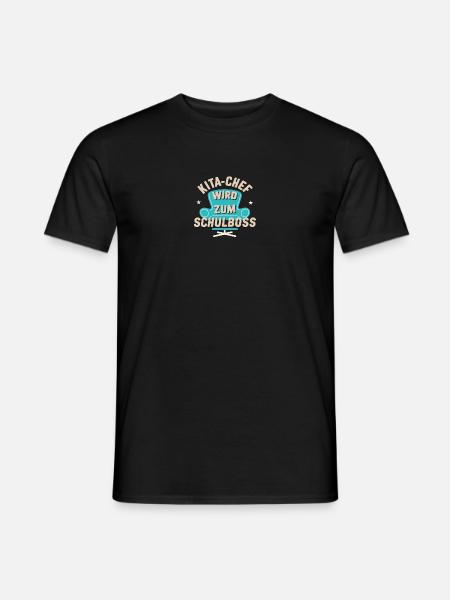 Kita-Chef Schulboss Geschenk: Abschluss Einschulun - Männer T-Shirt - Schwarz
