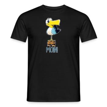 lustige Moin Moewe - Männer T-Shirt - Schwarz - Vorne - AI Model Male 178 light (178cm)