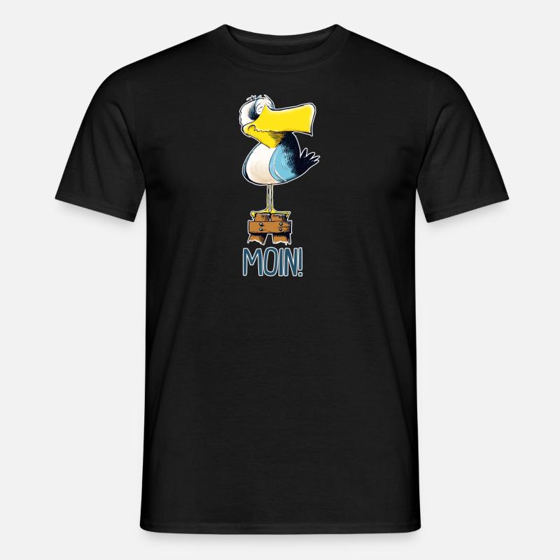 lustige Moin Moewe - Männer T-Shirt - Schwarz