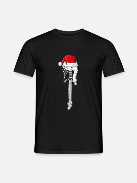 E-Gitarre Weihnachtsmannmütze Weihnachten Xmas - Männer T-Shirt - Schwarz
