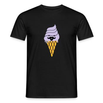 ice cream with moustache - Eis mit Bart - Männer T-Shirt - Schwarz - Vorne - AI Model Male 178 light (178cm)