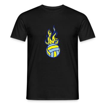 Volleyball Wasserball Flamme - Männer T-Shirt - Schwarz - Vorne - AI Model Male 178 light (178cm)
