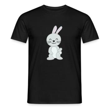 Clever cute rabbit - Men's T-Shirt - black - Front - AI Model Male 178 light (178cm)