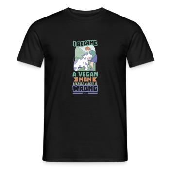 Une mère végétalienne aime les animaux - T-shirt homme - noir - Devant - AI Model Male 178 light (178cm)