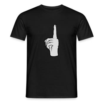 Finger points up - Men's T-Shirt - black - Front - AI Model Male 178 light (178cm)