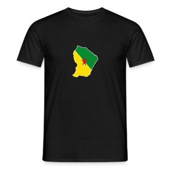 Carte drapeau Guyane 973 - T-shirt homme - noir - Devant - AI Model Male 178 light (178cm)