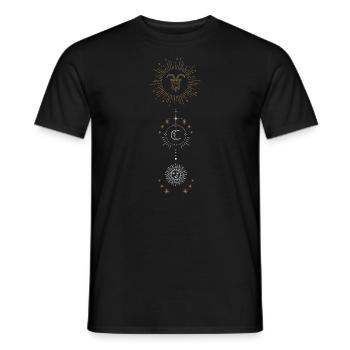 Zodiac sign Capricorn with Sun and Moon - Men's T-Shirt - black - Front - AI Model Male 178 light (178cm)