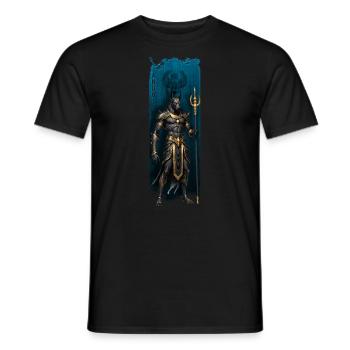 Gardien divin : Anubis avec bâton royal - T-shirt homme - noir - Devant - AI Model Male 178 light (178cm)