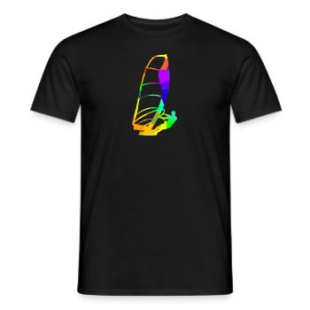 Wind Surfing Rainbow Colors Sports - Men's T-Shirt - black - Front - AI Model Male 178 light (178cm)