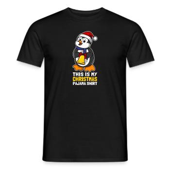 This Is My Christmas Pajama Shirt Süßer Pinguin - Männer T-Shirt - Schwarz - Vorne - AI Model Male 178 light (178cm)