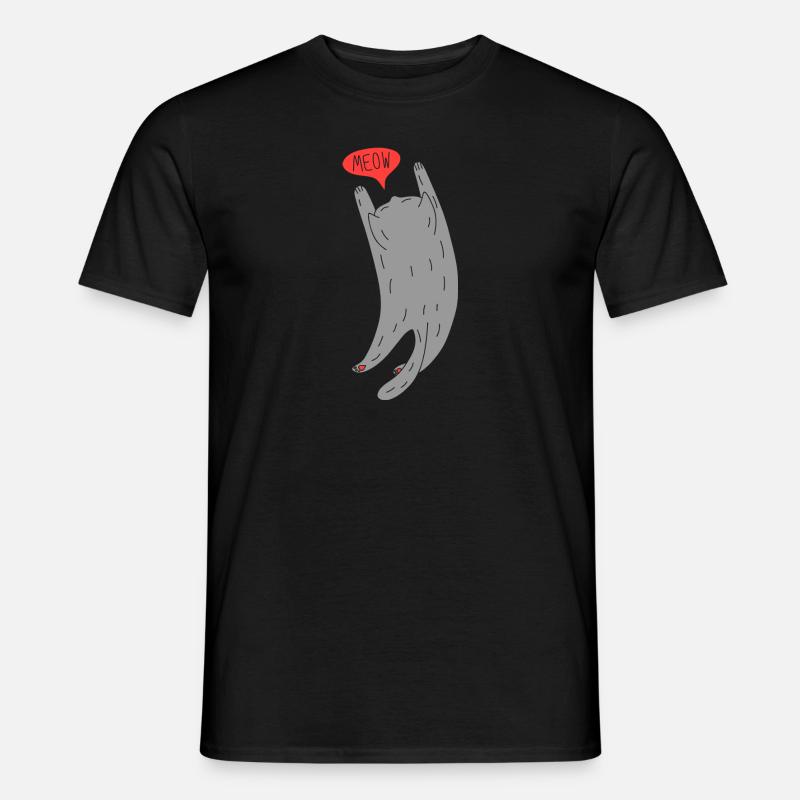 Graue Katze - Männer T-Shirt - Schwarz