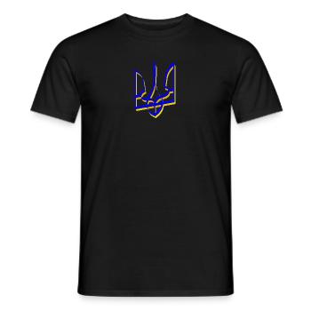 Ukraine Coat of Arms Trident Gerfalcon Trident Volume V1 - Men's T-Shirt - black - Front - AI Model Male 178 light (178cm)