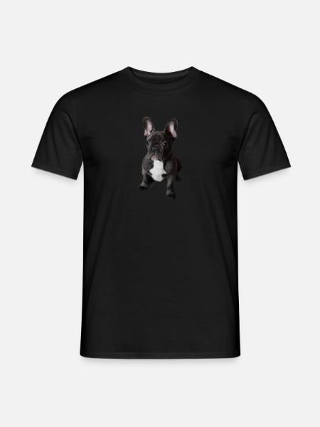Hunderasse Französische Bulldogge schwarz weiß - Männer T-Shirt - Schwarz