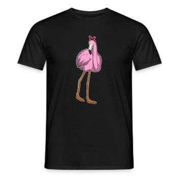 Flamingo Hair Bow - Men's T-Shirt - black - Front - AI Model Male 178 light (178cm)