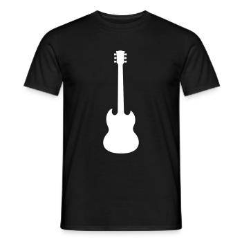 Electric Guitar Rock Music Guitarist - Men's T-Shirt - black - Front - AI Model Male 178 light (178cm)