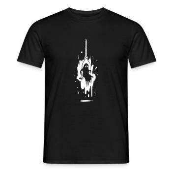 Geist auf Schaukel Halloween Halloweengeist - Männer T-Shirt - Schwarz - Vorne - AI Model Male 178 light (178cm)