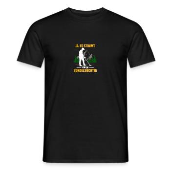 Probe addict Detectorist Metal detector Sondler - Men's T-Shirt - black - Front - AI Model Male 178 light (178cm)