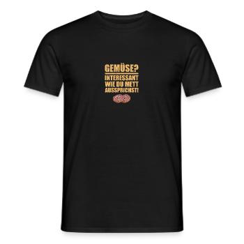 Gemüse? Mett Mettbrötchen - Männer T-Shirt - Schwarz - Vorne - AI Model Male 178 light (178cm)