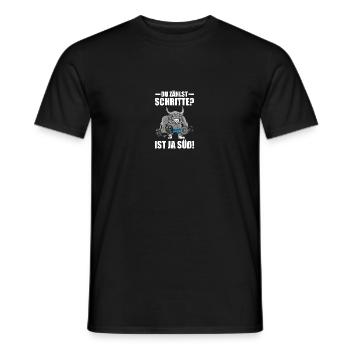 Schritte? Bodybuilding Bodybuilder Gym Kraftsport - Männer T-Shirt - Schwarz - Vorne - AI Model Male 178 light (178cm)