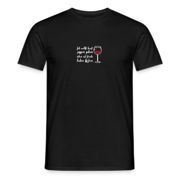 Joggen gehen Wein Weinliebhaber Weintrinker - Männer T-Shirt - Schwarz - Vorne - AI Model Male 178 light (178cm)