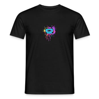 Soirée à thème des années 80 Cassette de tenue des années 80 - T-shirt homme - noir - Devant - AI Model Male 178 light (178cm)