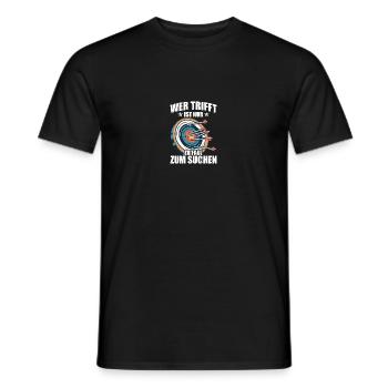Wer trifft Pfeil Bogen Bogenschießen Bogenschütze - Männer T-Shirt - Schwarz - Vorne - AI Model Male 178 light (178cm)