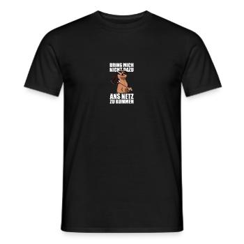 To the net: Badminton, Badminton, Badminton - Men's T-Shirt - black - Front - AI Model Male 178 light (178cm)