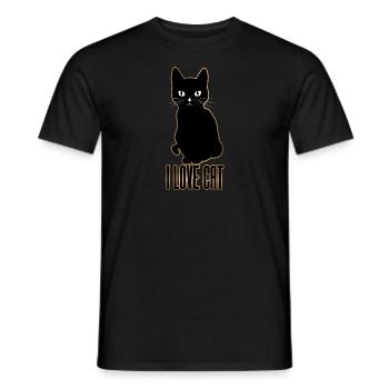 I love Cat-katze - Männer T-Shirt - Schwarz - Vorne - AI Model Male 178 light (178cm)
