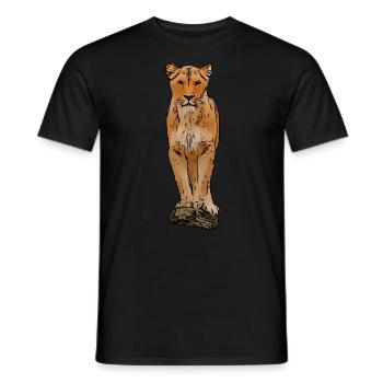 Lion motif lion lion chat - T-shirt homme - noir - Devant - AI Model Male 178 light (178cm)