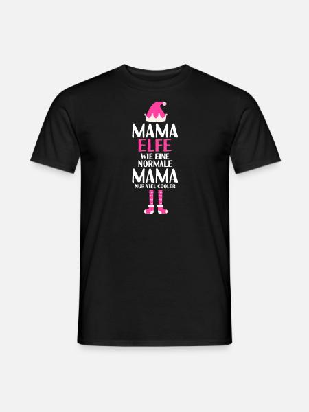 Mama Elfe Mama Elf Geschenk - Männer T-Shirt - Schwarz