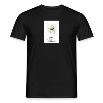 Gänseblümchen Bär mit Regenschirm - Männer T-Shirt - Schwarz - Vorne - AI Model Male 178 light (178cm)