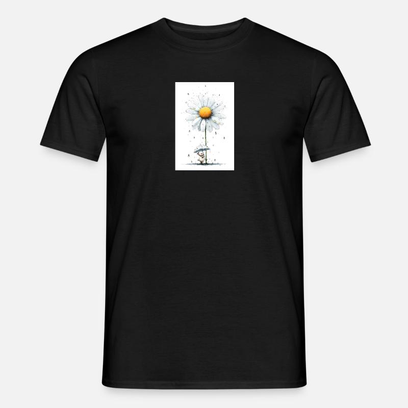 Gänseblümchen Bär mit Regenschirm - Männer T-Shirt - Schwarz