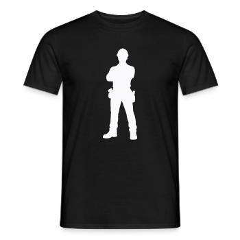 Construction Worker Construction Silhouette - Men's T-Shirt - black - Front - AI Model Male 178 light (178cm)